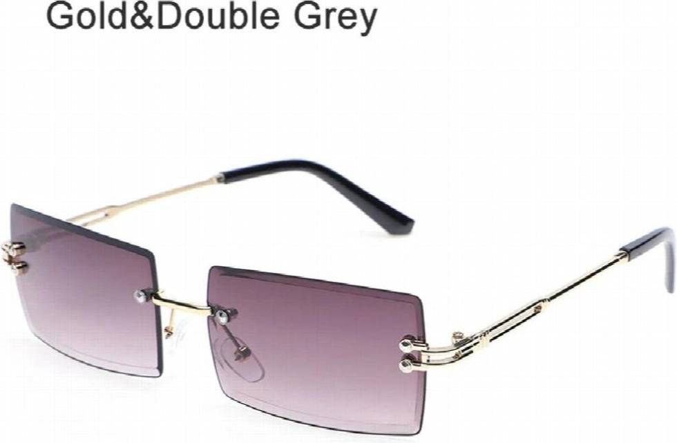 Retro Rimless Gradient Sunglasses Cutting Lens Ladies