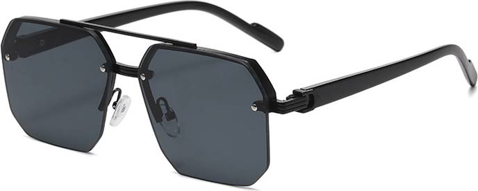 Protective Metal Sunglasses Square Half Frame Rice Nails