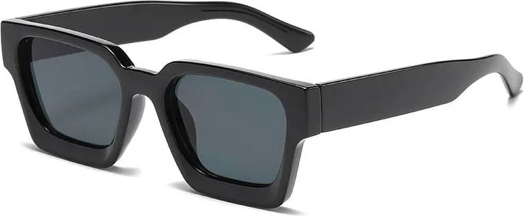 Simple Style Solid Color PC Square Full Frame Sunglasses - Black