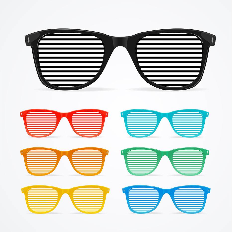 Sunglasses Striped Colorful Set