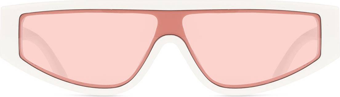 LMNT Rectangle Full Rim Plastic Sunglasses - White