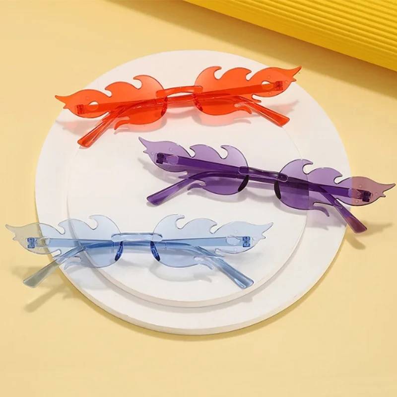 Flame Rimless Personality Colorful Ball Sunglasses