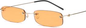 Colorful Small Rectangle Rimless Sunglasses Light Feel Square Custom Frameless