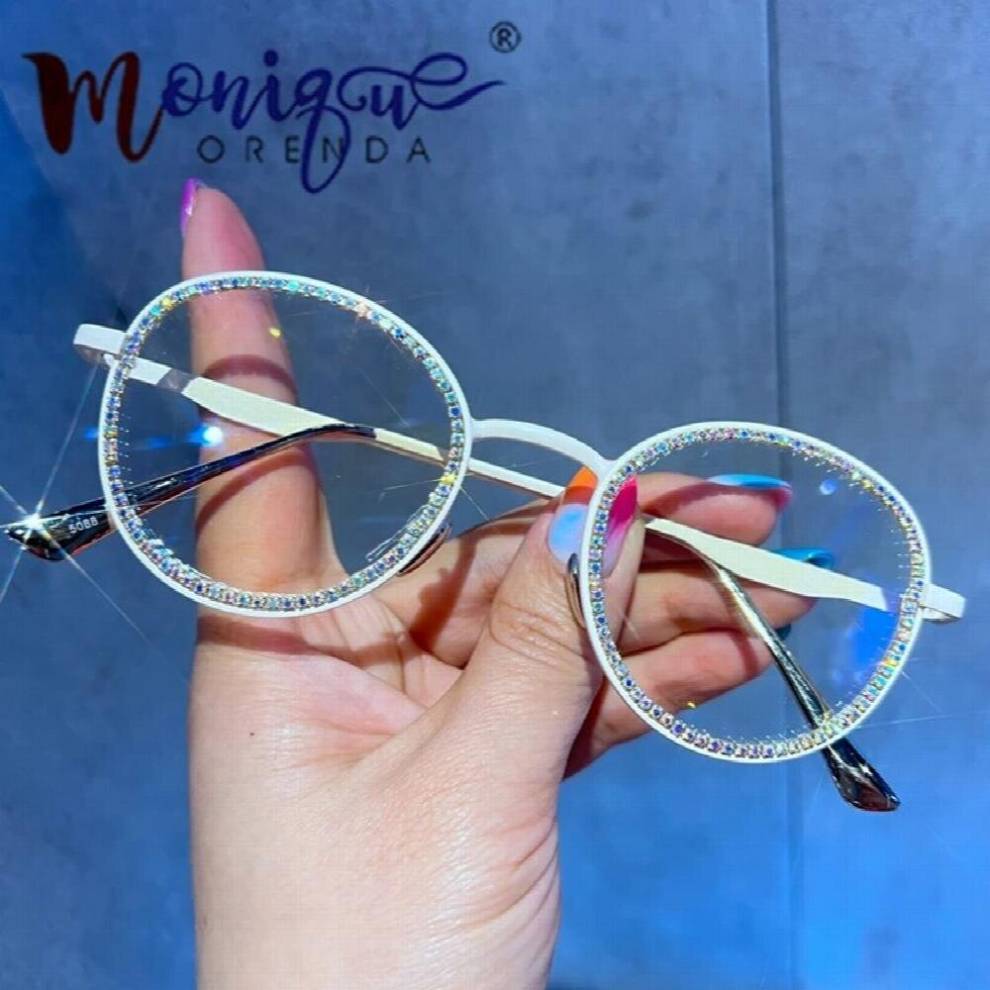 Retro Round Sunglasses with Rhinestones