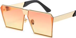 Trendy Sunglasses Rectangle Metal Frame Gradient Color