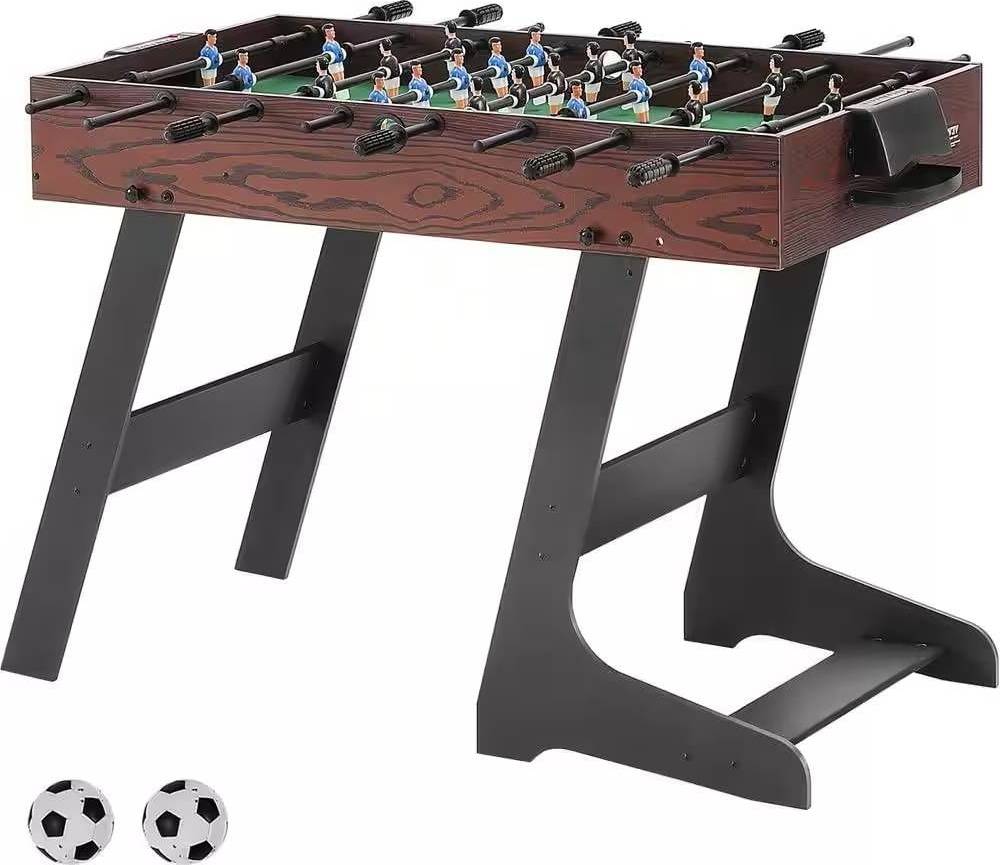 Foosball SlickBlue Walnut Rectangle Foldable Foosball Table