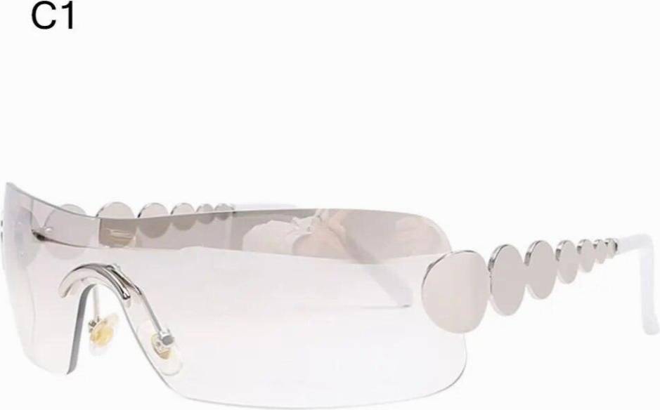 Gradient Rimless Sunglasses Wrap Around Y2K