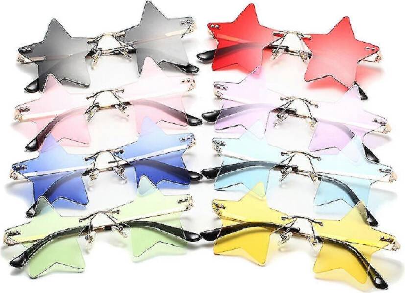 Kikidex Rimless Star Shape Sunglasses - Blue