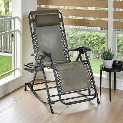 Gravity chair 47L Reclining Rocking Chair Foldable Zero Gravity Lounge Rocker