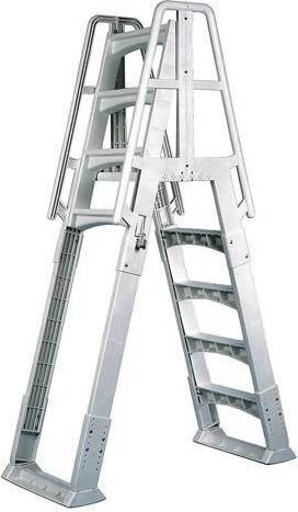 Above ground pool ladder A-Frame Adjustable 48-56 Inch Above Ground Pool Ladder White