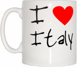 TeeTreeDesigns I Love Heart Italy Mug Cup