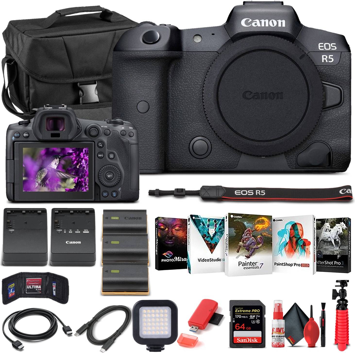 Canon eos r5 Canon EOS R5 Mirrorless Camera Body 4147C002 Advanced Bundle