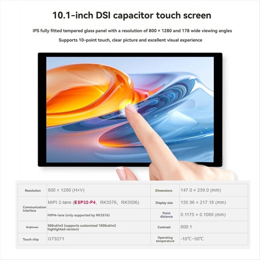 Torribaly ESP32-P4-NANO Development Board 10.1 Inch Display Full Kit