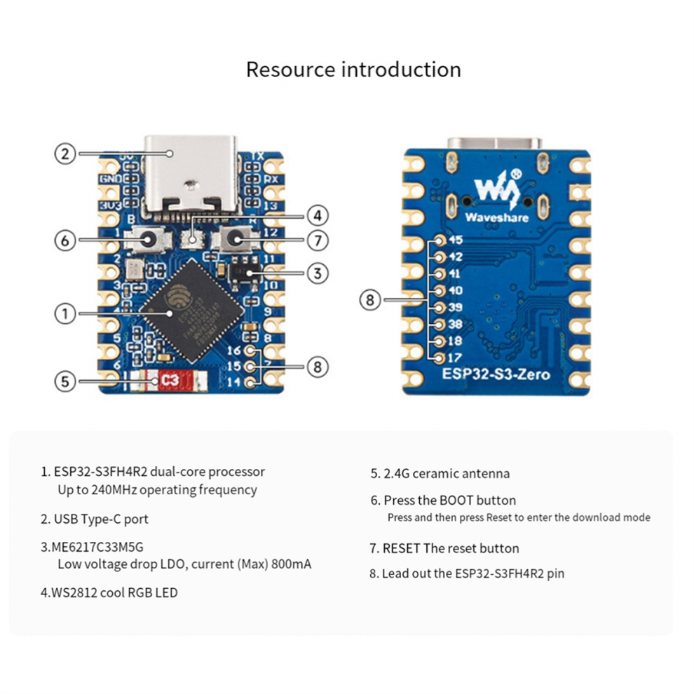 Tauoh ESP32-S3 Mini Module Dual Core Processor