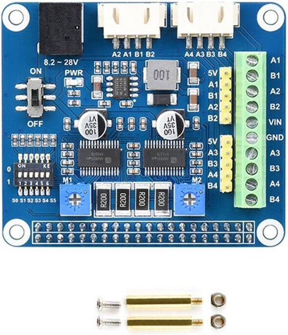 Saudism Raspberry Pi Stepper Motor Hat Expansion Board