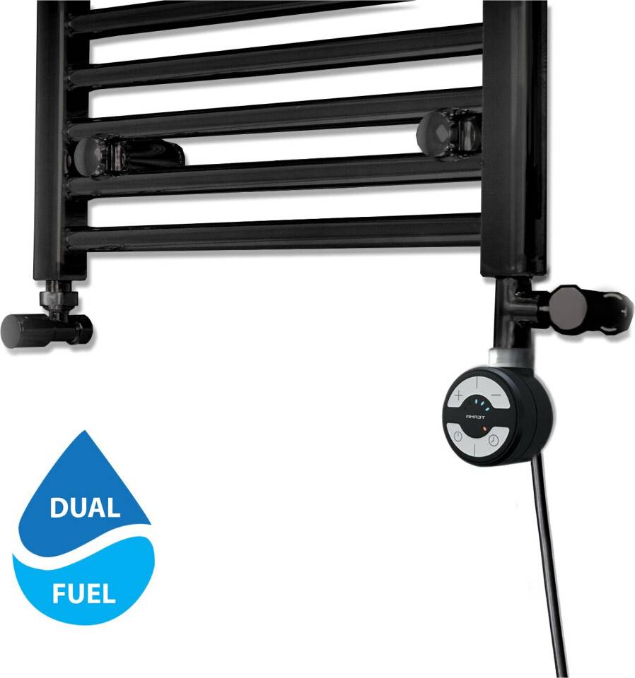 Terma 600W Black Towel Rails Dual Fuel Kit