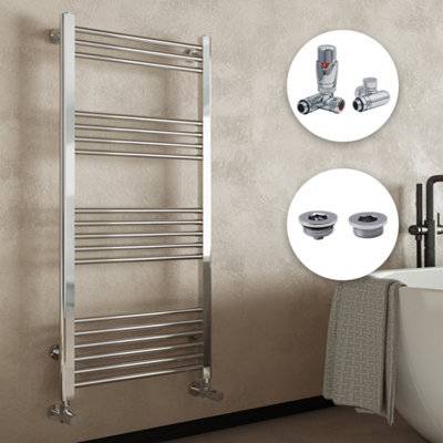 Bubly Chrome Heated Towel Rail Radiator Kit