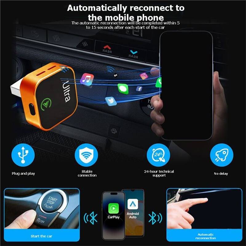 2 In1 Wireless Carplay Box USB Dongle