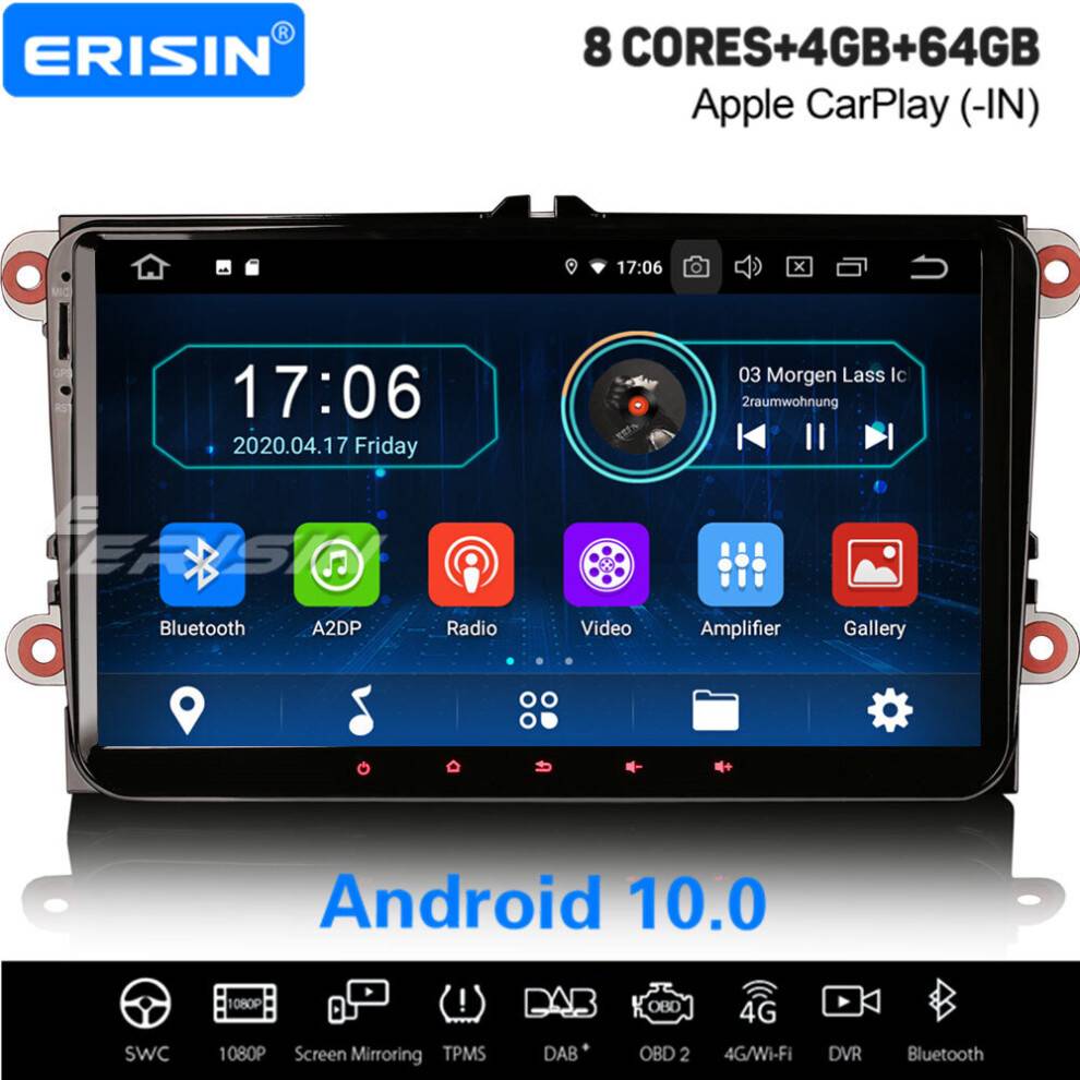 Erisin 9 Inch 8-Core Android 10 Car Stereo