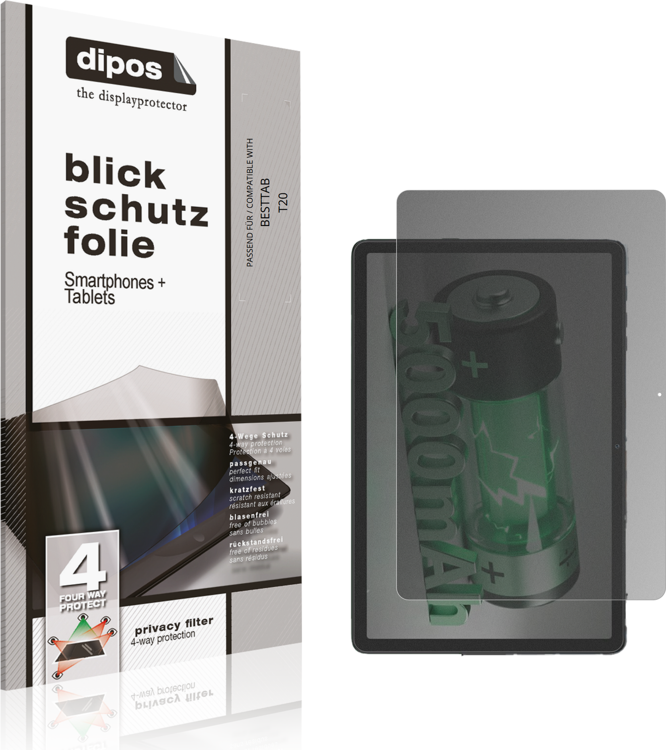 Dipos Besttab T20 Privacy Filter Screen Protector