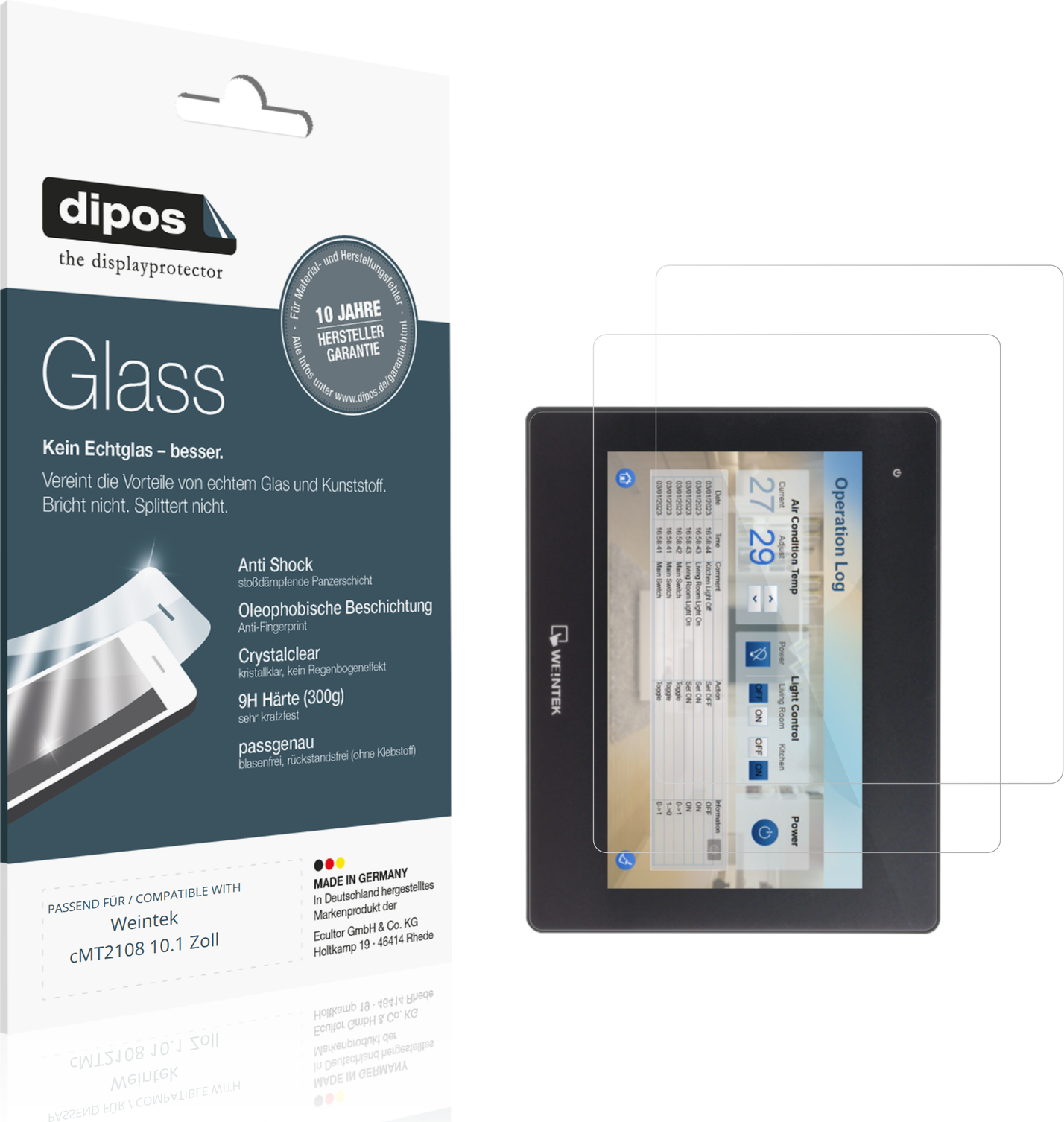 Dipos Screen Protector For Weintek CMT2108 10.1 Inch