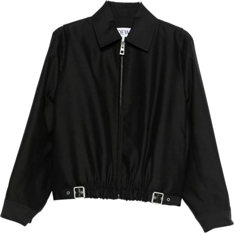 Loewe Wool Silk Belt Jacket - Sort