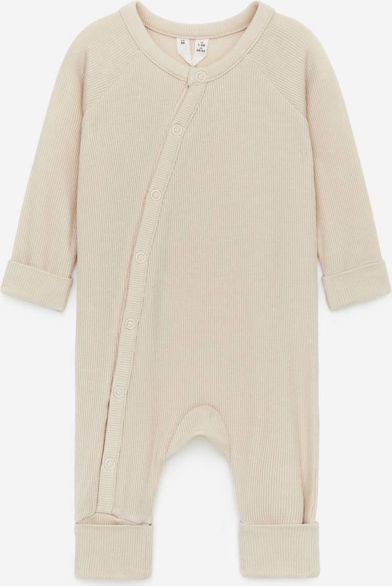Arket Ribbstickad Pyjamas För Nyfödd - Beige