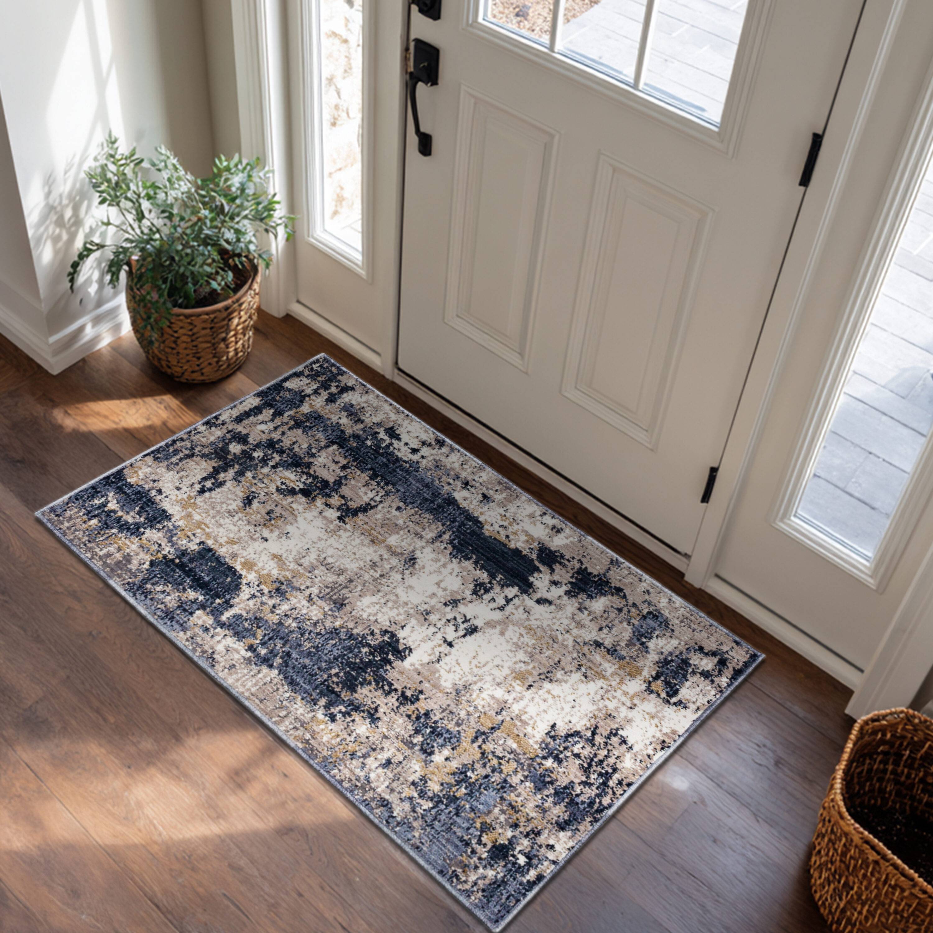 Origin 21 Leon 2 x 4 Loomed Polyester Rectangular Area Rug Blue 24x"