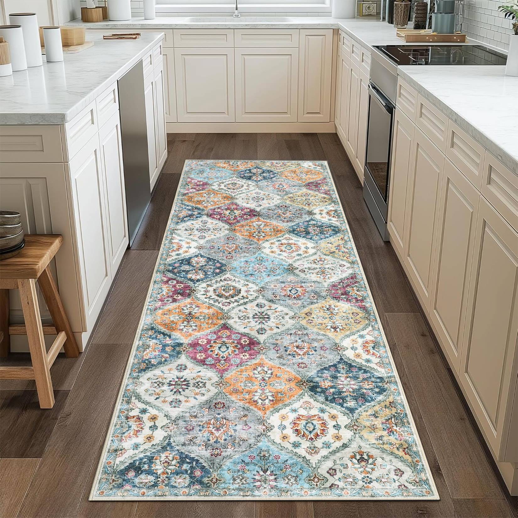 IDEALHOUSE 2x6 Machine Washable Area Rug Soft Low Pile Yellow