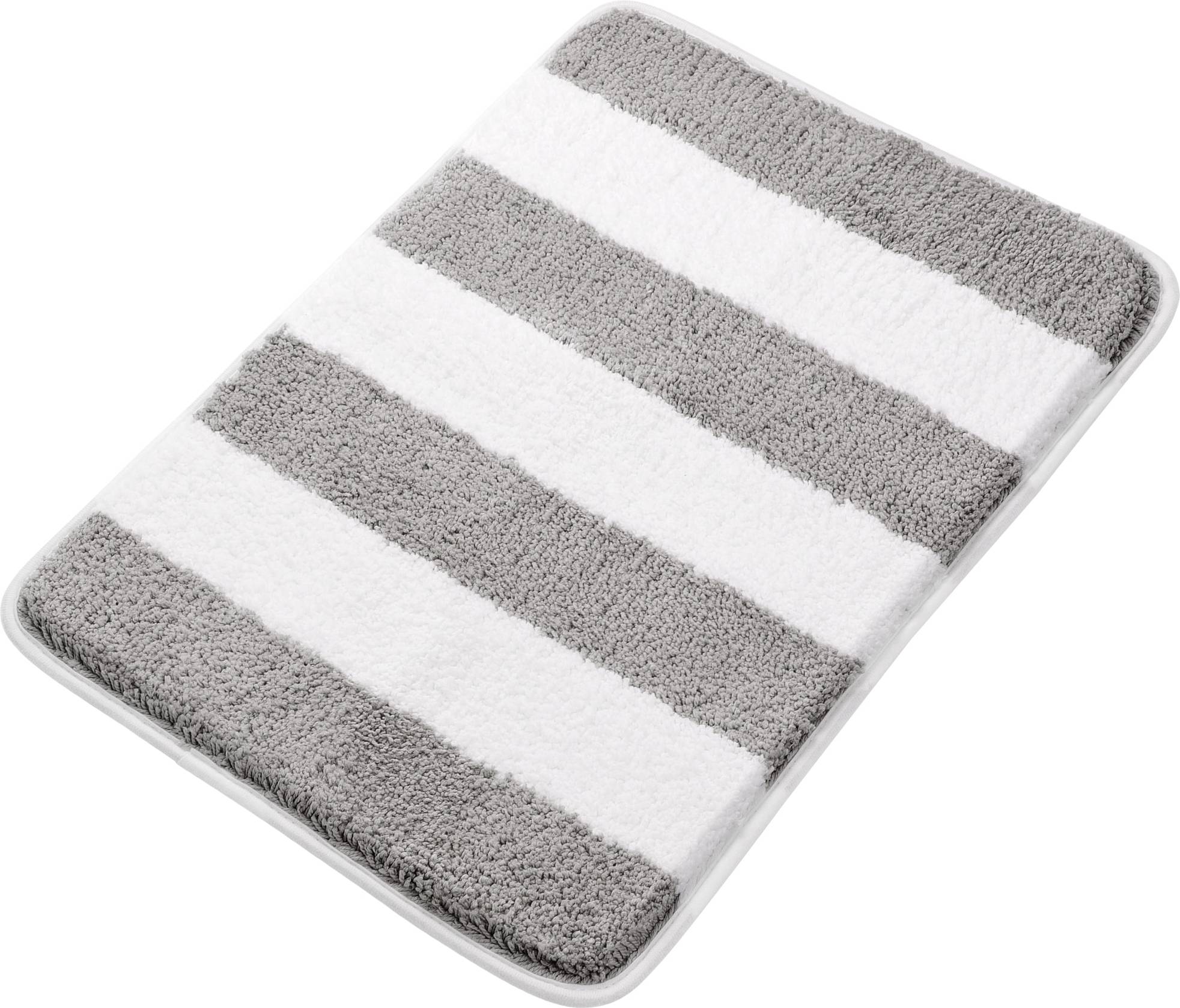 Unique Bargains Microfiber Striped Bathroom Rug Mat Multicolor