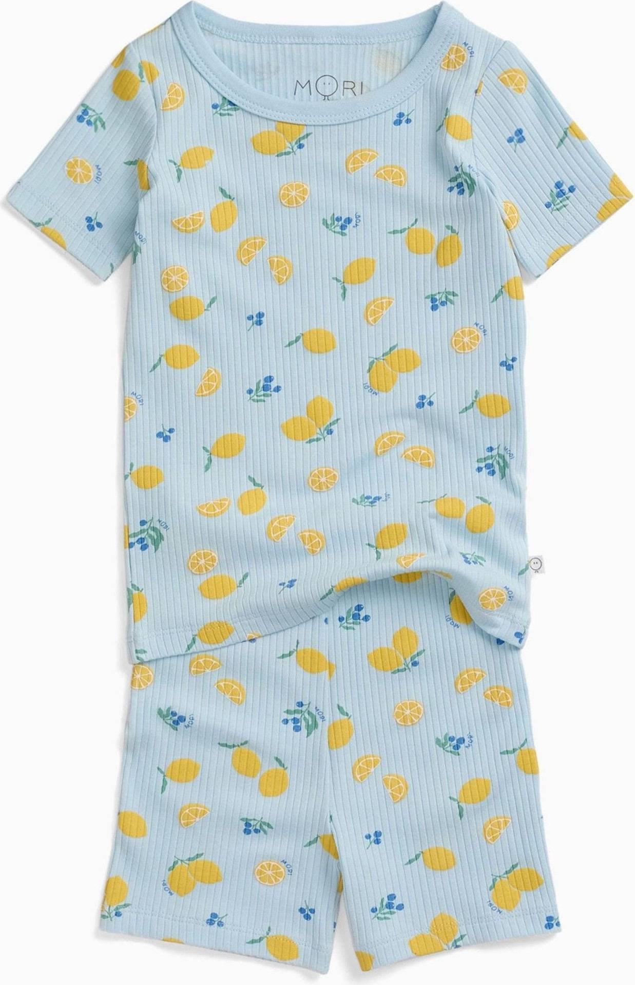 Mori Blue Lemon Lullaby Supersoft Ribbed Summer Pyjamas