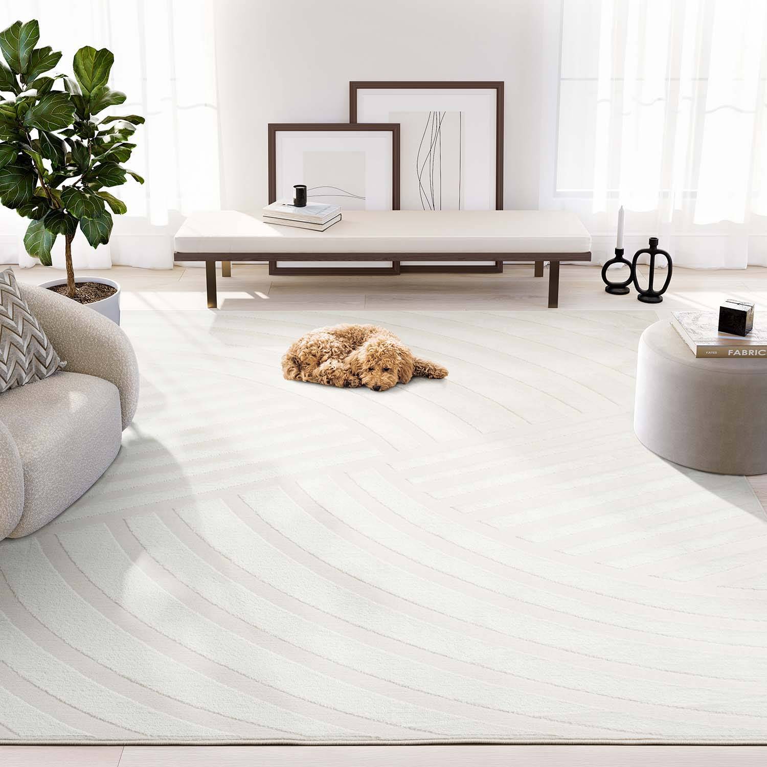 8x10 rugs Abani Rugs Zen 8 x 10 Rectangular Area Rug Beige 8x10"