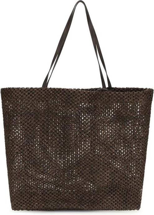 The Row Raffia Shoulder Bag - Brown