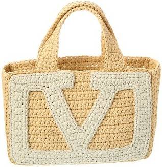 Valentino Small Raffia Tote