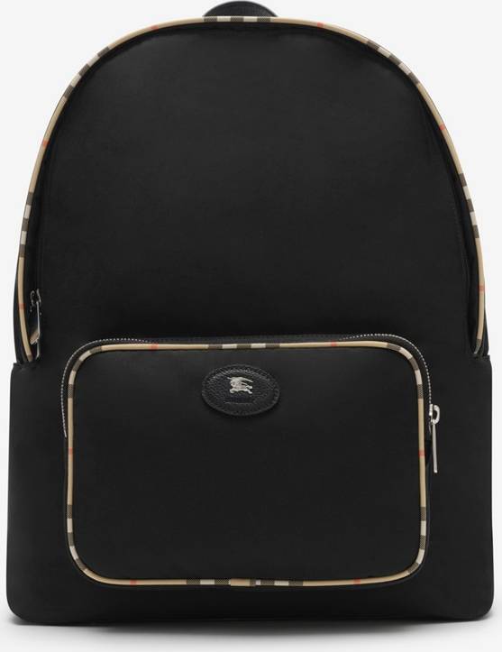 Black Check Trim Backpack