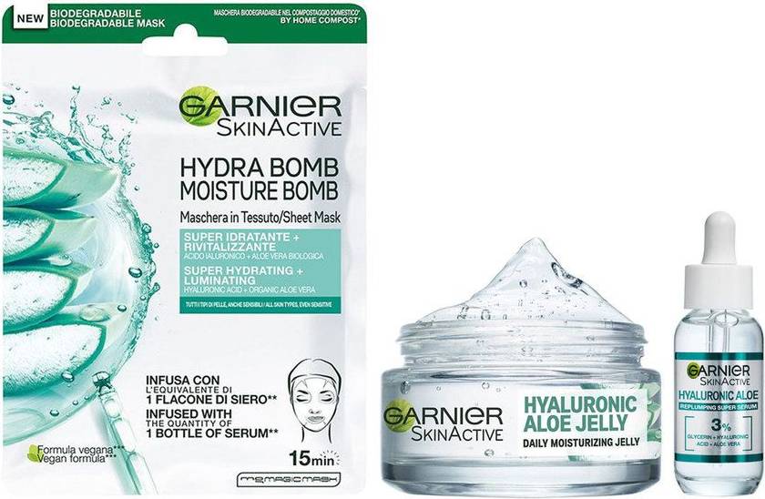 Garnier Garnitr Hyaluronic Aloe Routine Bundle