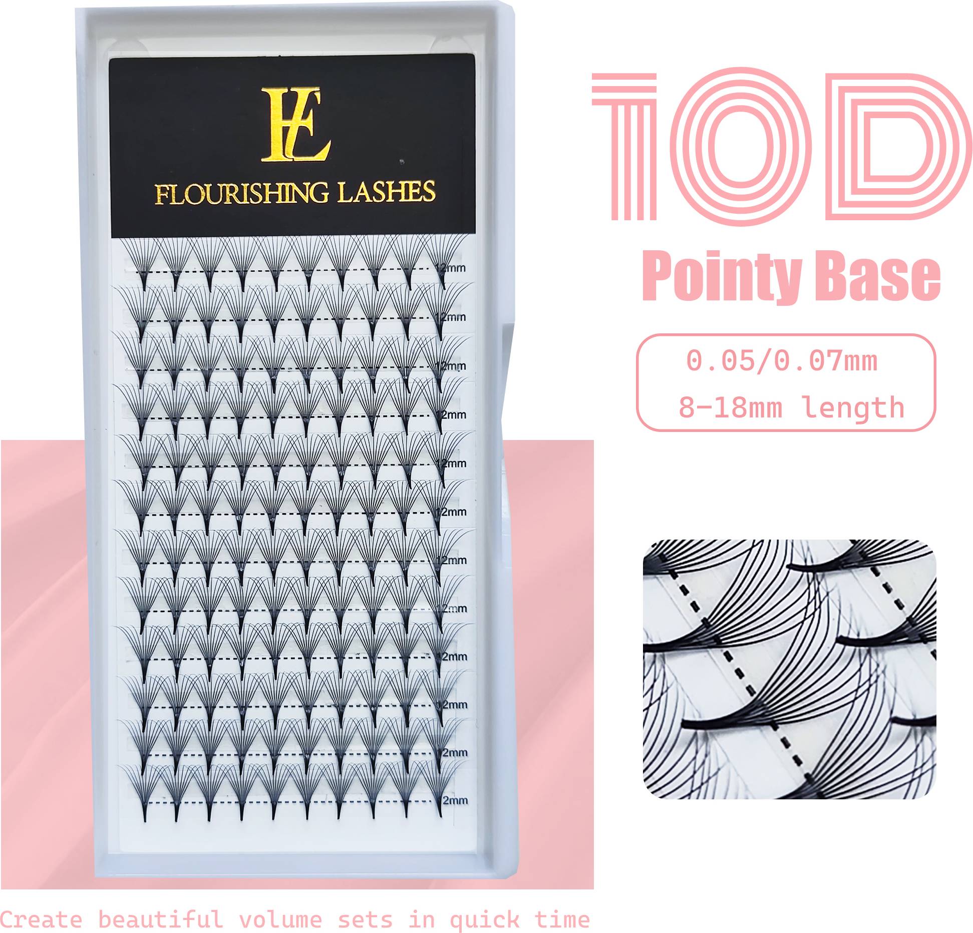 Pointy Base Promade Volume Fans 10D Lashes