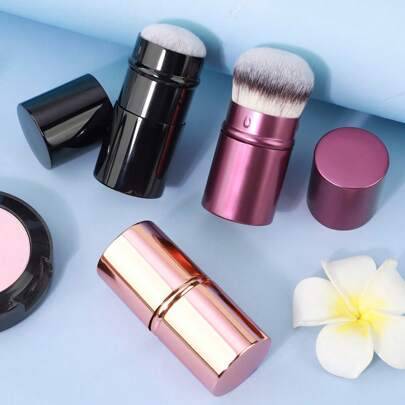 Shein Multifunktionella Infällbara Sminkborstar Rouge Puder Foundationborste - Multifärgad