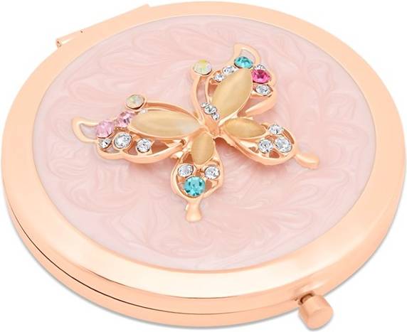 F.Hinds Multi Crystal Set Butterfly Pink Compact
