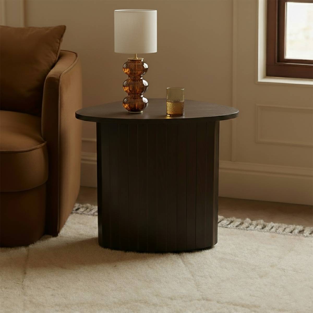 OHS Madison Ribbed Side Corner Small Table