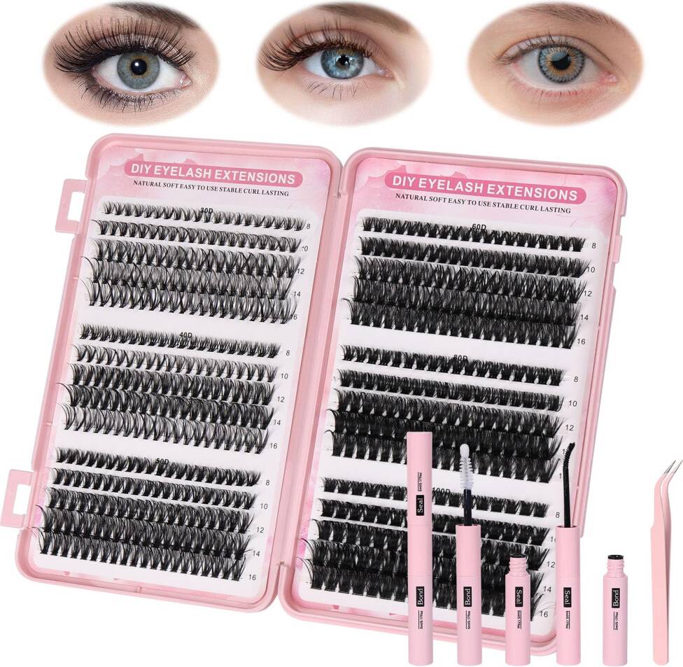 Wispy Cluster Lashes Extensions Kit Natural - Multicolor