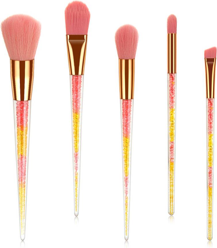 Happyyami Assorted Color Makeup Set Portable Cosmetic Brushes Kit