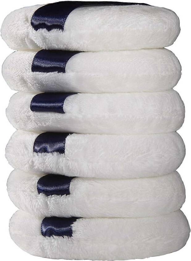 Kikidex Ultra Soft Washable Velour Fluffy Body Powder Puff with Ribbon