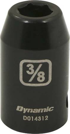 Dynamic 1/2 Drive 6 Point SAE 3/8 Standard Length Socket Bit