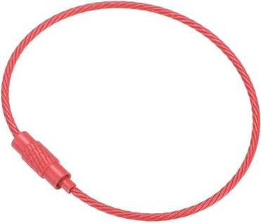Uxcell 6 Inch Wire Keychain Cable Titanium Steel Key Ring Loop - Red