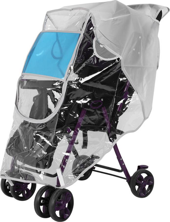 Windproof Stroller Rain Cover Transparent View