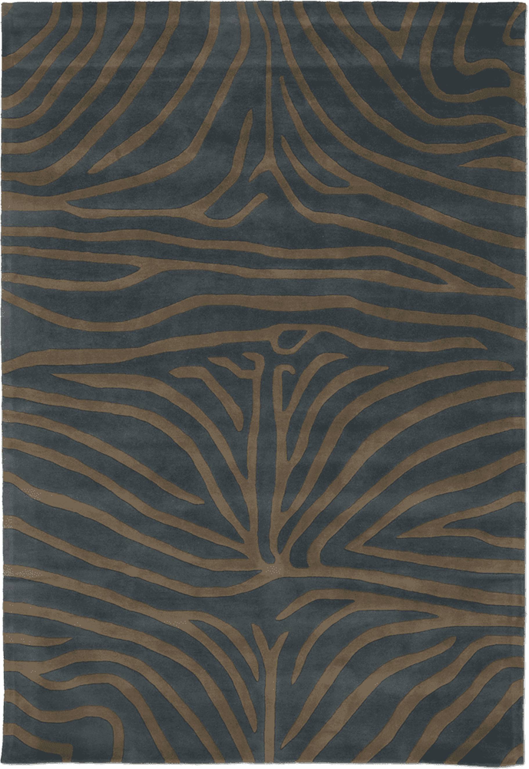 Classic Collection Zebra Rug 170x230 cm Horizon Blue, Grey