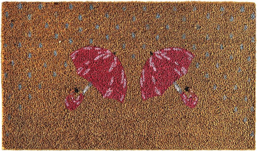 Hug Rug Printed Coir Umbrella Doormat Pink