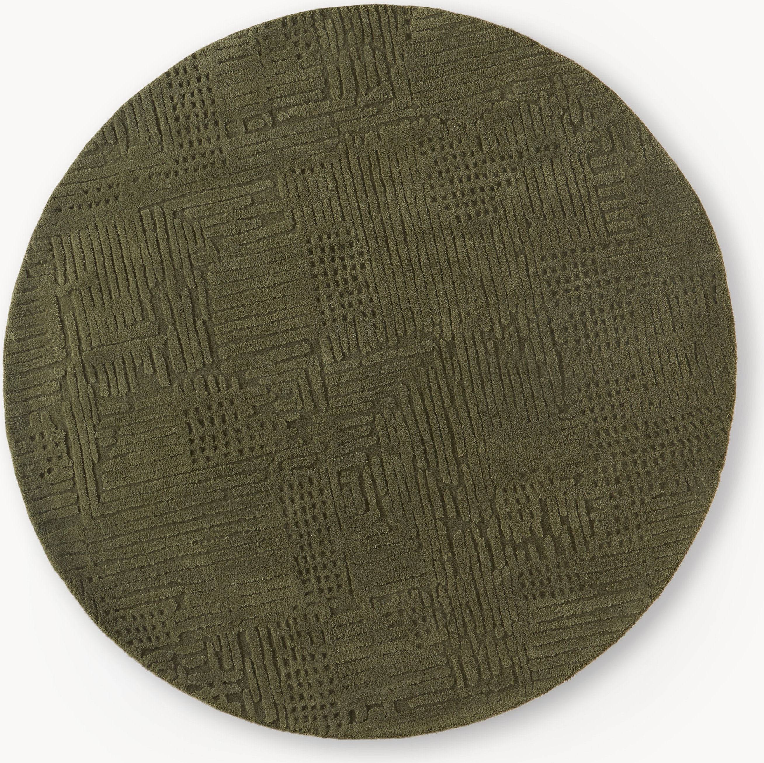 Westwing Collection Round Hand-Tufted Wool Rug Merima Grey