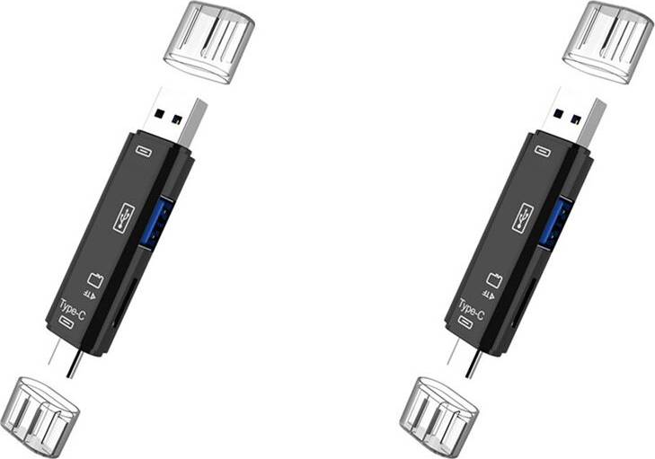 2X 5 In 1 USB 2.0 Type C Card Reader